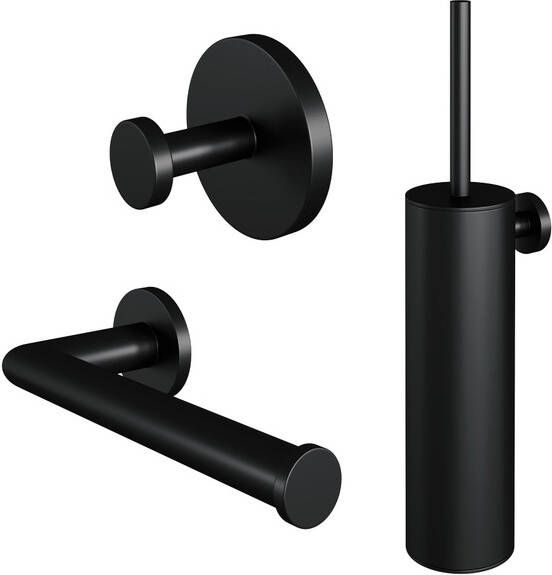 Brauer Black Edition Toilet Accessoireset 3-delig mat zwart 5-S-323