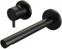 Brauer Inbouw Wastafelmengkraan Black Edition Coldstart Rechte Uitloop Korte Ronde Hendel Links Mat Zwart Met Rozetten - Thumbnail 2
