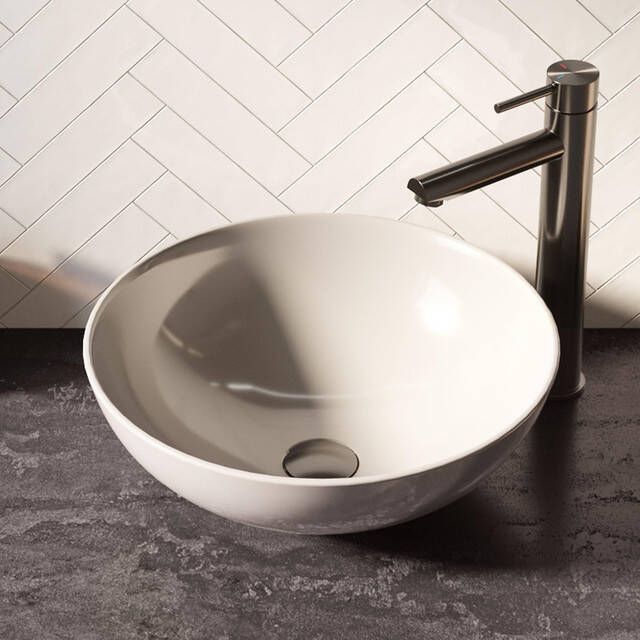 Brauer Bowl waskom 40x40cm rond keramiek glans wit WK-BO40ROHW