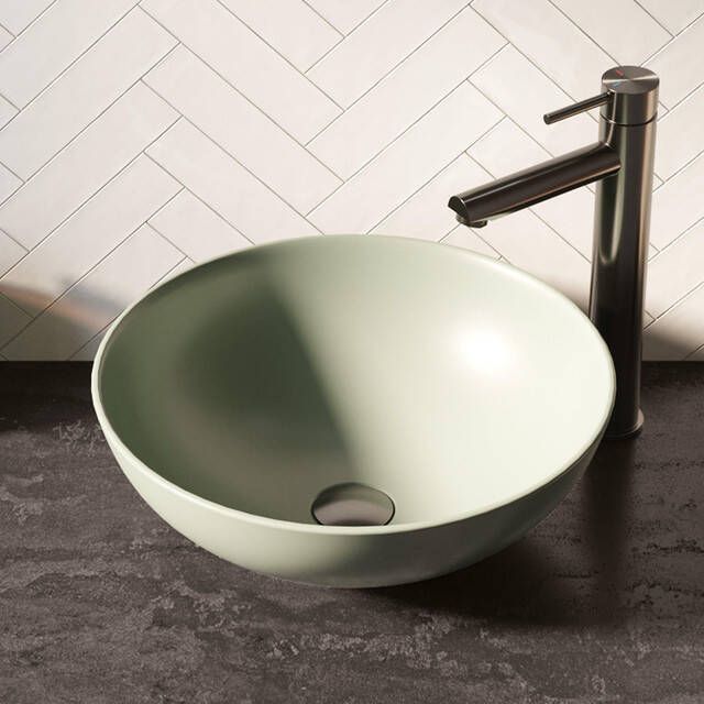 Brauer Bowl waskom 40x40cm rond keramiek mat pastel groen WK-BO40ROMPG