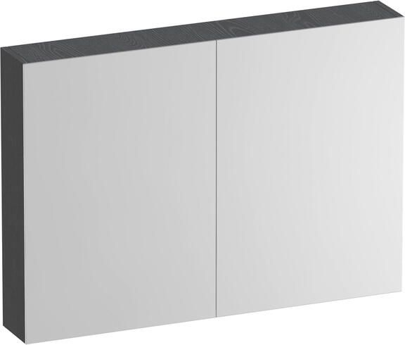 Brauer Impress Deluxe spiegelkast 100x70x15cm interne en externe verlichting 2 dubbelzijdige spiegeldeuren Timber Grey SK-IMD100TG