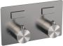 BRAUER Brushed Edition 2 functies inbouwthermostaat met inbouwdeel drukknoppen in afbouwdelen RVS geborsteld PVD 5-NG-155 - Thumbnail 1