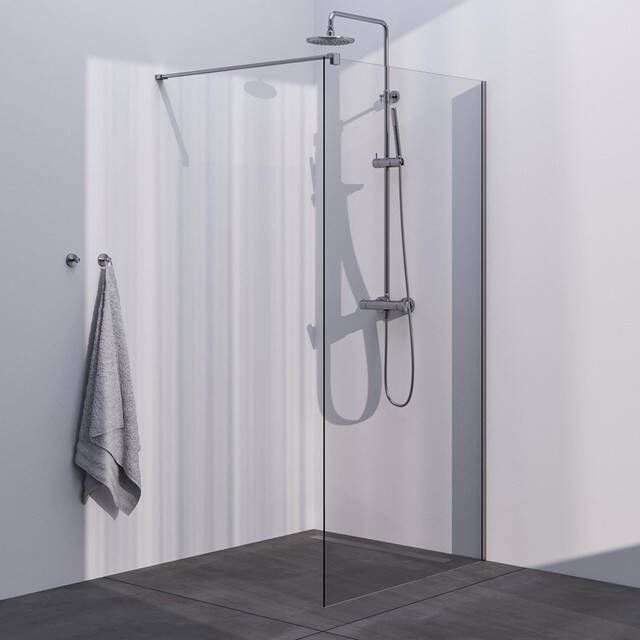 Brauer Brushed Season Inloopdouche helder glas 100x200cm geborsteld RVS GS-ISMP1H100200NG