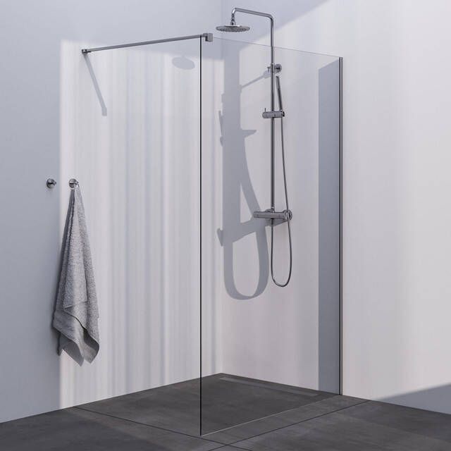 Brauer Brushed Season Inloopdouche helder glas 120x200cm geborsteld RVS GS-ISMP1H120200NG