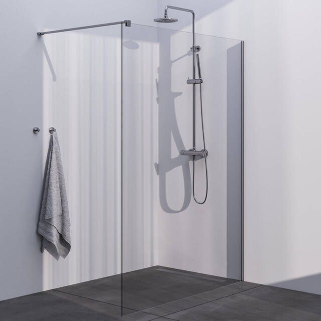 Brauer Brushed Season Inloopdouche helder glas 140x200cm geborsteld RVS GS-ISMP1H140200NG