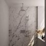 Brauer Chrome Carving thermostatische inbouw regendouche met drukknoppen SET 65 met 20 cm douchekop en plafondarm en staaf handdouche en doucheslang en geïntegreerde glijstang chroom - Thumbnail 1