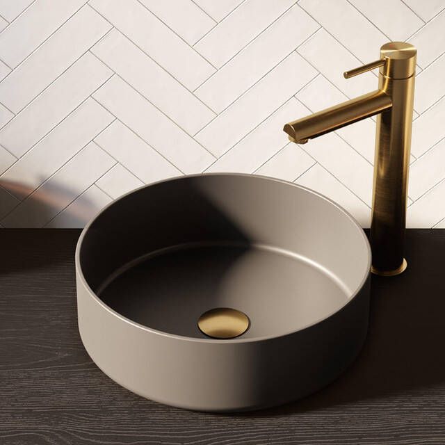 Brauer Circle waskom 36x36cm rond keramiek mat grijs WK-CC36ROMG