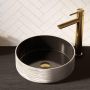Brauer Circle waskom 36x36cm rond keramiek mat zwart en zilver WK-CC36ROMZZI - Thumbnail 2