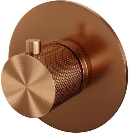 BRAUER Copper Carving inbouwthermostaat met inbouwdeel 1 carving knop PVD geborsteld koper 5-GK-090