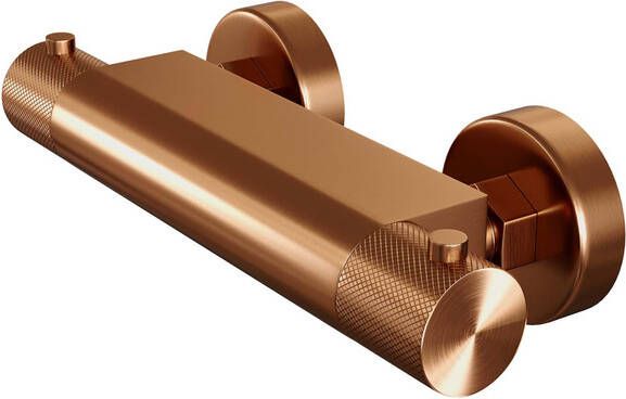Brauer Copper Carving Thermostaatkraan opbouw 2 carving knoppen PVD geborsteld koper 5-GK-248