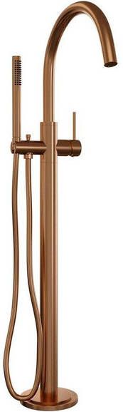 Brauer Copper Edition Staande Badkraan handdouche staaf 1 stand -2 gladde knoppen PVD geborsteld koper 5-GK-259