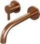 Brauer Copper Edition Wastafelmengkraan inbouw gebogen uitloop rechts hendel middel dik model E2 PVD geborsteld koper 5-GK-083-B1-65 - Thumbnail 2