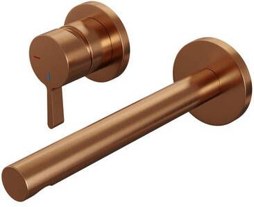 Brauer Copper Edition Wastafelmengkraan inbouw rechte uitloop rechts hendel middel dik model E2 PVD geborsteld koper 5-GK-083-S1-65