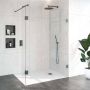 Brauer Create Inloopdouche 100x200cm 2-delig zijwand 30cm profielloos antikalk 8mm veiligheidsglas Goud geborsteld 4JC2-100 30U - Thumbnail 2