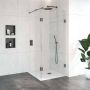 Saniclass Create inloopdouche 110x200cm profielloos met 40cm zijwand met antikalk en 8mm veiligheidsglas koper 4JC2-110 40k - Thumbnail 2