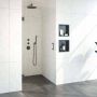 Brauer Create Douchedeur 100x200cm profielloos antikalk 8mm veiligheidsglas geborsteld RVS 4JC13-100G - Thumbnail 2
