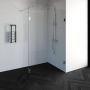 Saniclass Create inloopdouche 130x200cm profielloos met 40cm draaibare zijwand antikalk en 8mm veiligheidsglas geborsteld RVS 4JC3-130 40g - Thumbnail 2