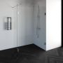 Saniclass Create inloopdouche 130x200cm profielloos met 40cm draaibare zijwand antikalk en 8mm veiligheidsglas geborsteld RVS 4JC3-130 40g - Thumbnail 2