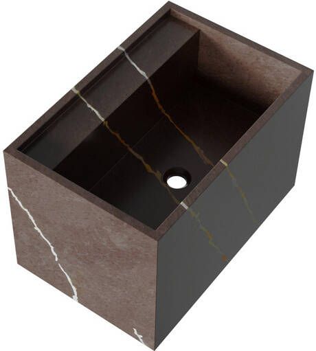 BRAUER Cube Meubelwastafel 60x46x40 Zonder overloop 1 wasbak zonder kraangat composiet copper brown WT-MC600CB