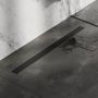 Brauer Douchegoot 100x7.5cm vloerflens tegelinlegrooster omkeerbaar RVS zwart mat DR-MRF100S - Thumbnail 2