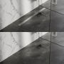 Brauer Douchegoot 200x7x6.7cm ondiepe vloerflens zijuitloop tegelinlegrooster omkeerbaar RVS DR-MRF200NG - Thumbnail 2
