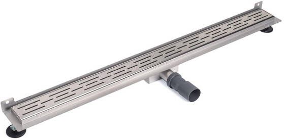 Brauer Douchegoot muurflens 100x7x6.7cm ondiep zijuitloop RVS DR-SRFW100NG