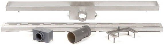 Brauer Douchegoot zonder flens 100x7x6.7cm ondiep zijuitloop RVS DR100PS