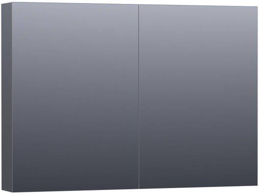 Brauer Dual Spiegelkast 100x70x15cm 2 links- rechtsdraaiende spiegeldeur MDF hoogglans grijs 7159