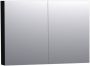 BRAUER Dual Spiegelkast 100x70x15cm 2 links- rechtsdraaiende spiegeldeur MDF hoogglans zwart 7165 - Thumbnail 1