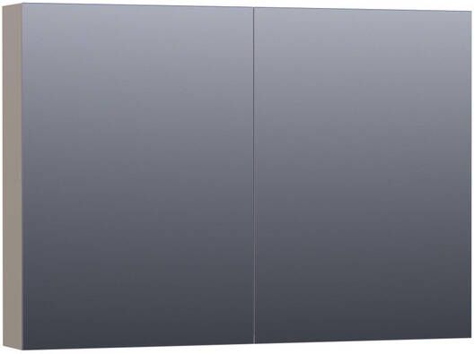 BRAUER Dual Spiegelkast 100x70x15cm 2 links- rechtsdraaiende spiegeldeur MDF mat taupe 7171