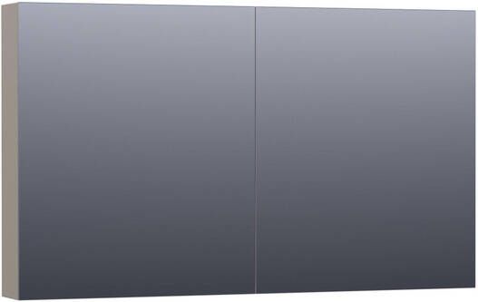 Brauer Dual Spiegelkast 120x70x15cm 2 links- rechtsdraaiende spiegeldeur MDF mat taupe 7172