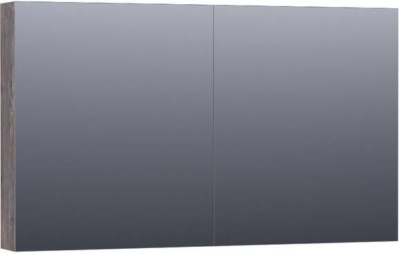 BRAUER Dual Spiegelkast 120x70x15cm 2 links- rechtsdraaiende spiegeldeur MFC grey Canyon SK-DU120GC