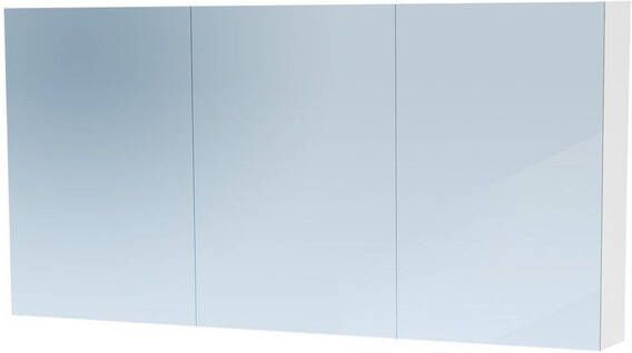 BRAUER Dual Spiegelkast 140x70x15cm verlichting geintegreerd 3 links- rechtsdraaiende spiegeldeur MDF mat wit 7781