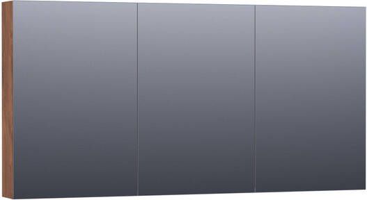 BRAUER Dual Spiegelkast 140x70x15cm verlichting geintegreerd 3 links- rechtsdraaiende spiegeldeur MFC viking shield 7271
