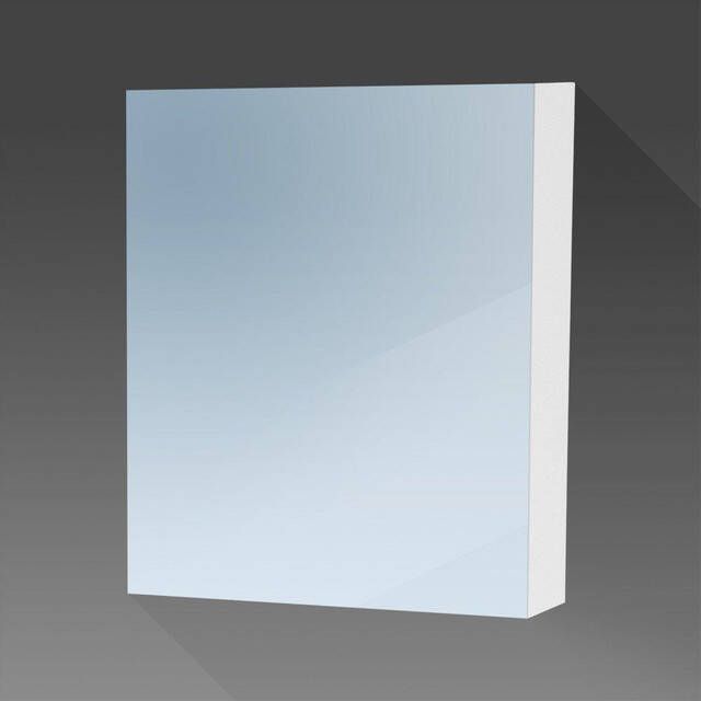 BRAUER Dual Spiegelkast 60x70x15cm 1 rechtsdraaiende spiegeldeur MDF hoogglans wit 7756