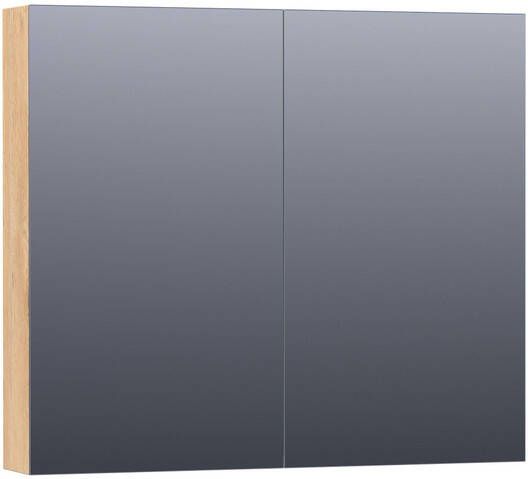 BRAUER Dual Spiegelkast 80x70x15cm 2 links- rechtsdraaiende spiegeldeur MFC nomad 7194