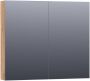 BRAUER Dual Spiegelkast 80x70x15cm 2 links- rechtsdraaiende spiegeldeur MFC old castle 7262 - Thumbnail 1