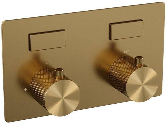 Brauer Gold Carving 2 functies inbouwthermostaat drukknoppen in afbouwdelen goud geborsteld PVD 5-GG-157