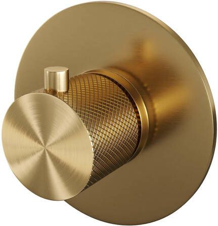 Brauer Gold Carving inbouwthermostaat met inbouwdeel 1 carving knop PVD geborsteld goud 5-GG-090