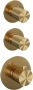 Brauer Gold Carving Regendouchesets inbouw hoofddouche 20cm Wandarm glijstang met inbouwdeel Carving knoppen handdouche Rond 1 stand PVD geborsteld goud 5-GG-117 - Thumbnail 2