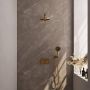 Brauer Gold Carving thermostatische inbouw regendouche met drukknoppen SET 55 met 20 cm douchekop en rechte muurarm en 3-standen handdouche en doucheslang en wandaansluitbocht goud geborsteld PVD - Thumbnail 1