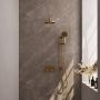 Brauer Gold Edition thermostatische inbouw regendouche met drukknoppen SET 69 met 20 cm douchekop en gebogen muurarm en 3-standen handdouche en doucheslang en geïntegreerde glijstang goud geborsteld PVD - Thumbnail 1