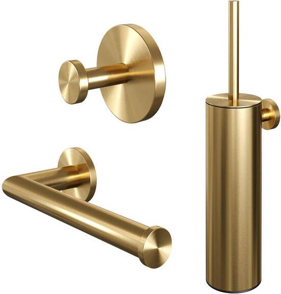 Brauer Gold Edition Toilet Accessoireset 3-delig PVD geborsteld goud 5-GG-323