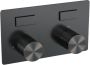Brauer gunmetal Carving 2 functies inbouwthermostaat drukknoppen in afbouwdelen gunmetal geborsteld PVD 5-GM-157 - Thumbnail 1