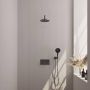Brauer Gunmetal Carving thermostatische inbouw regendouche met drukknoppen SET 57 met 20 cm douchekop en gebogen muurarm en 3-standen handdouche en doucheslang en wandaansluitbocht gunmetal geborsteld PVD - Thumbnail 1