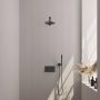 Brauer Gunmetal Edition thermostatische inbouw regendouche met drukknoppen SET 49 met 20 cm douchekop en rechte muurarm en staaf handdouche en doucheslang en wandaansluitbocht gunmetal geborsteld PVD - Thumbnail 1