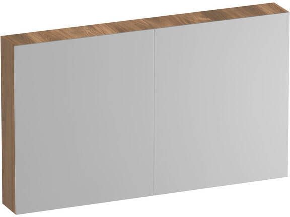 Brauer Impress spiegelkast 120x70x15cm zonder verlichting 2 dubbelzijdige spiegeldeuren Honey SK-IM120HO