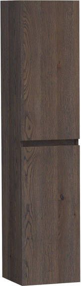Brauer Joy badkamerkast 160x35x35cm 2 deuren greeploos links- of rechtsdraaiend lamellen eiken zwart HK-JY160LEZ