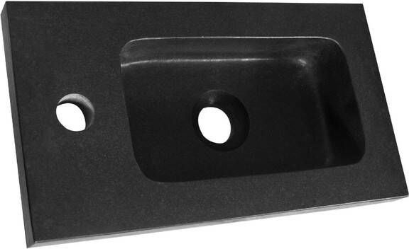 Brauer Lava Fontein voor fonteinkast 40x22x3cm 1 kraangat zonder overloop natuursteen basalt FO-LA401AN