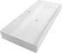 Brauer Lunar meubelwastafel 101x13x46.5cm met overloop 1 wasbak 1 kraangat keramiek glans wit WT-LU1001HW - Thumbnail 2